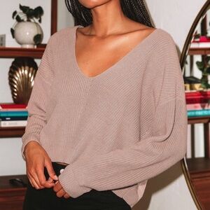 Lulus Feel It Still Taupe Knit Sweater